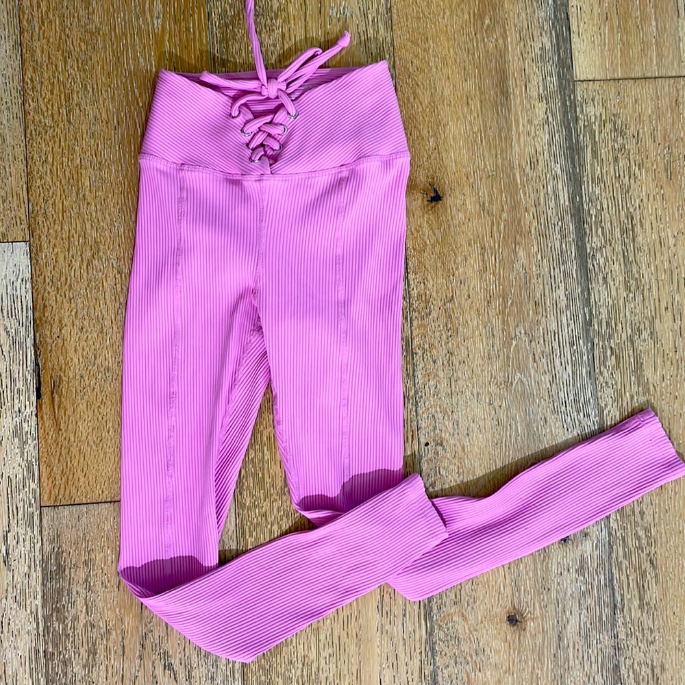 YEAR OF OURS RIBBED FOOTBALL LEGGINGS PINK